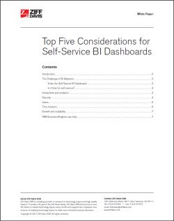 Top Five Considerations For Enabling Self-Service Business Analytics: Asset