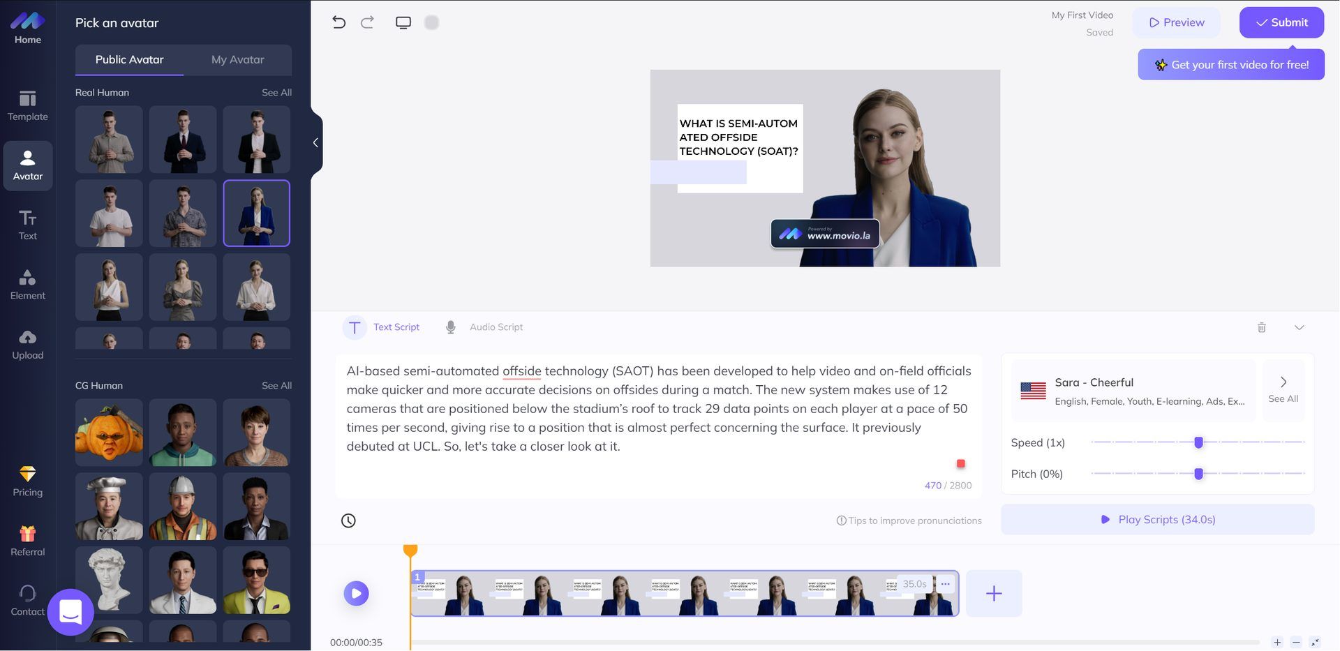 Movio AI narrates your stories with lifelike AI avatars capable of convincing lip sync, gestures and expressions