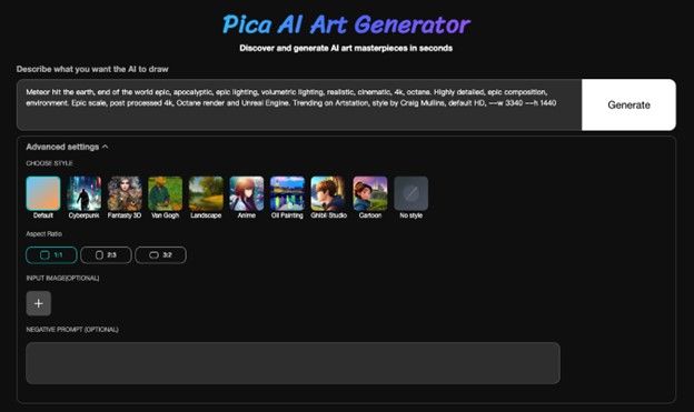 Pica AI art generator online: Create stunning AI art in seconds