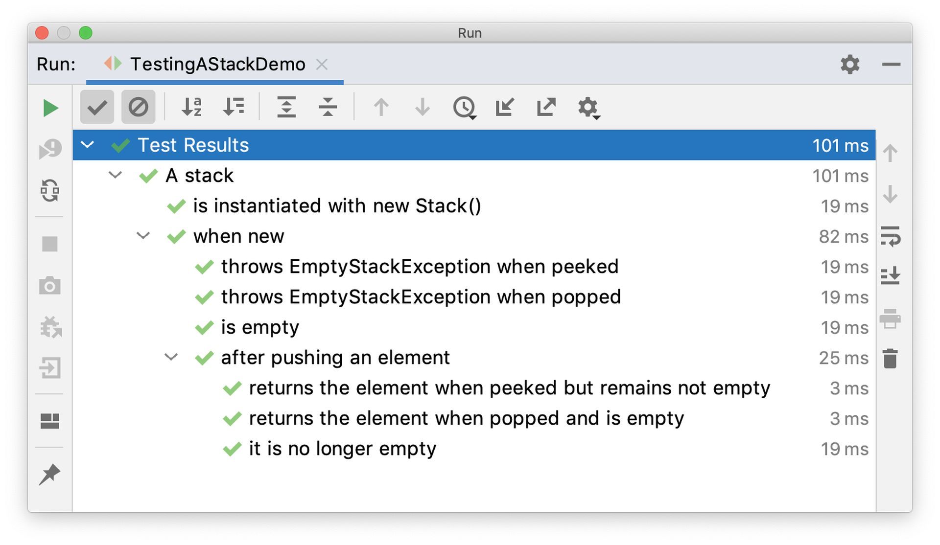 Stack test. JUNIT TESTNG разница.