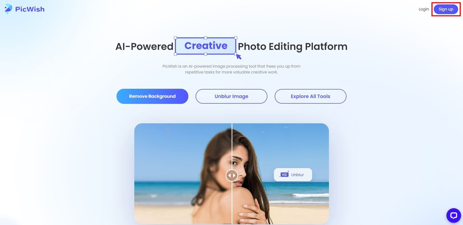 Picwish AI photo editor