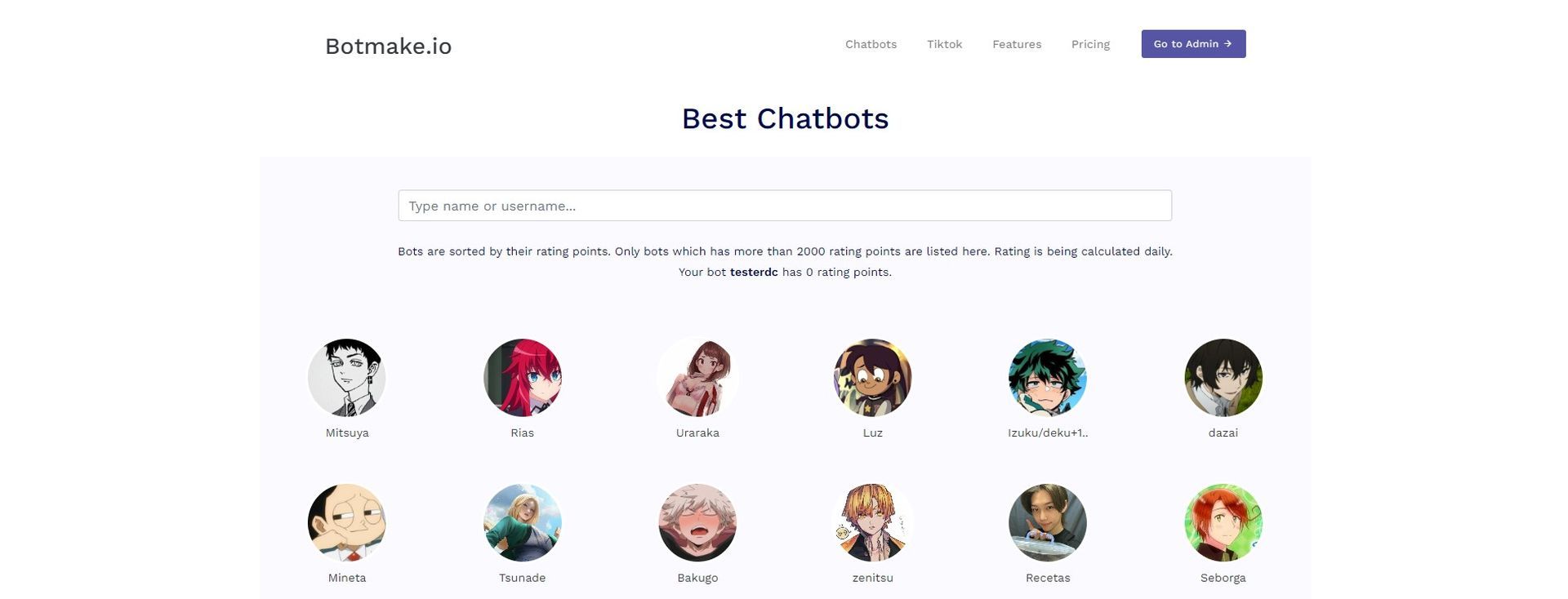 Chat bot hot sale io