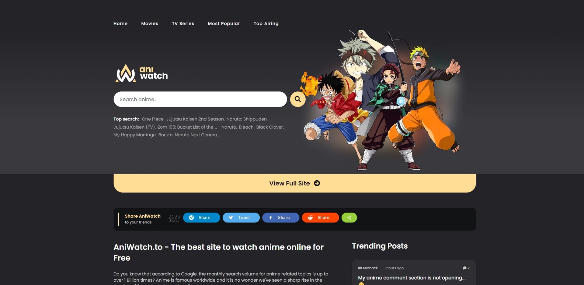 Zoro.to Anime Streaming Site Acquired by New Dev (now Aniwatch.to) :  r/Piracy