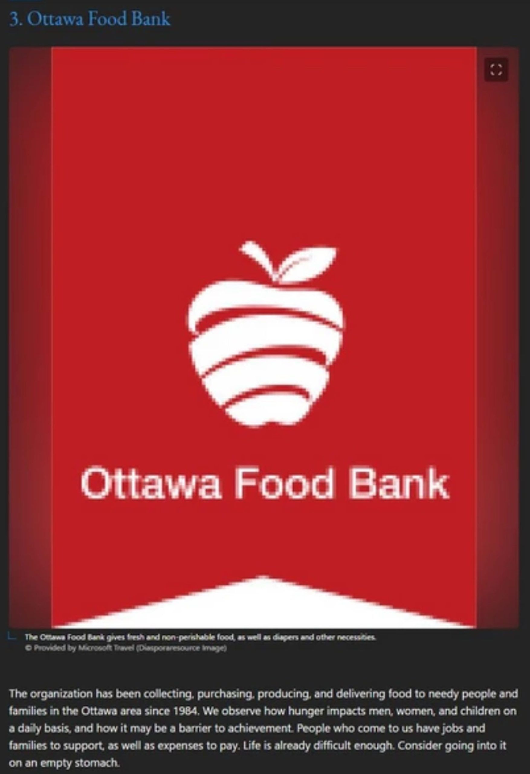 According to Microsoft, you should visit Ottowa Food Bank. Discover the AI mishap, turning a food bank into an unexpected tourist spot.