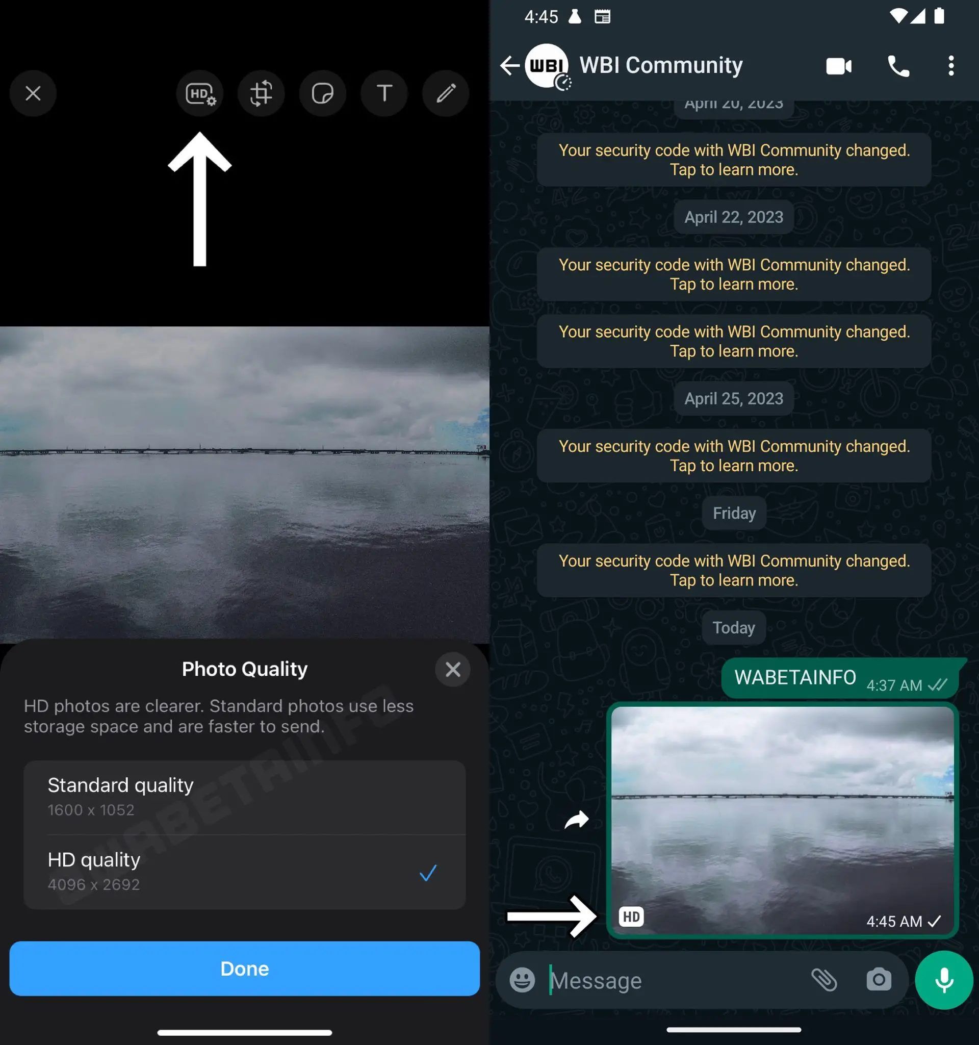 how to send hd photos and videos on whatsapp