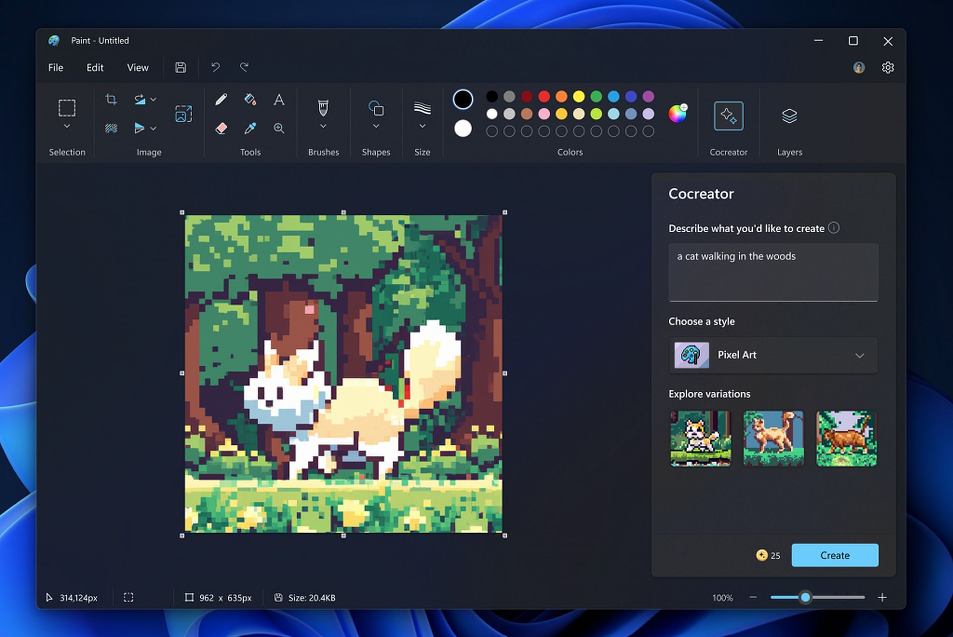 Paint Cocreator brings DALL-E to your PC