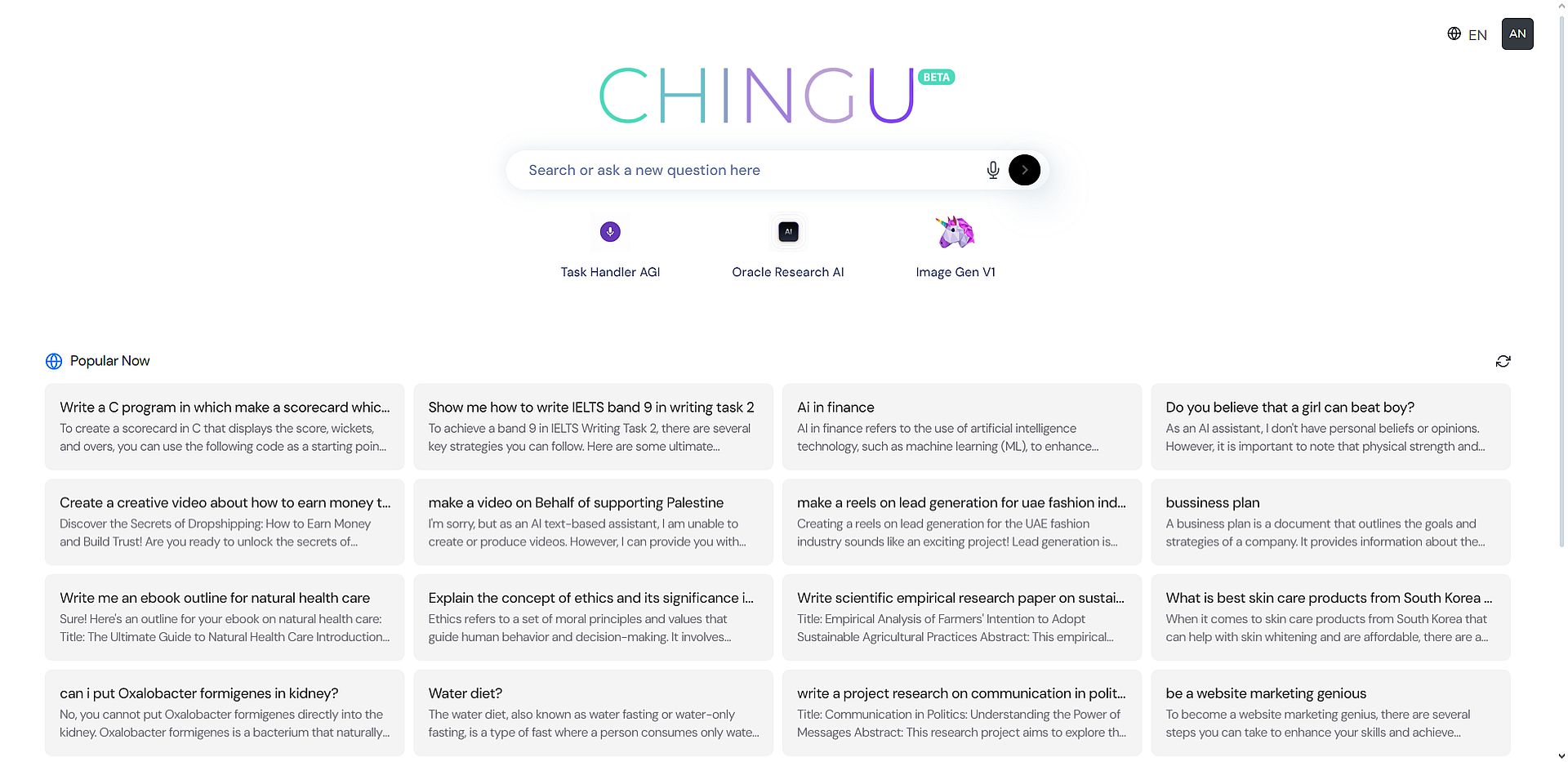 Chingu AI: Your gateway to streamlined content creation, seamless project management, and various artificial intelligence tools