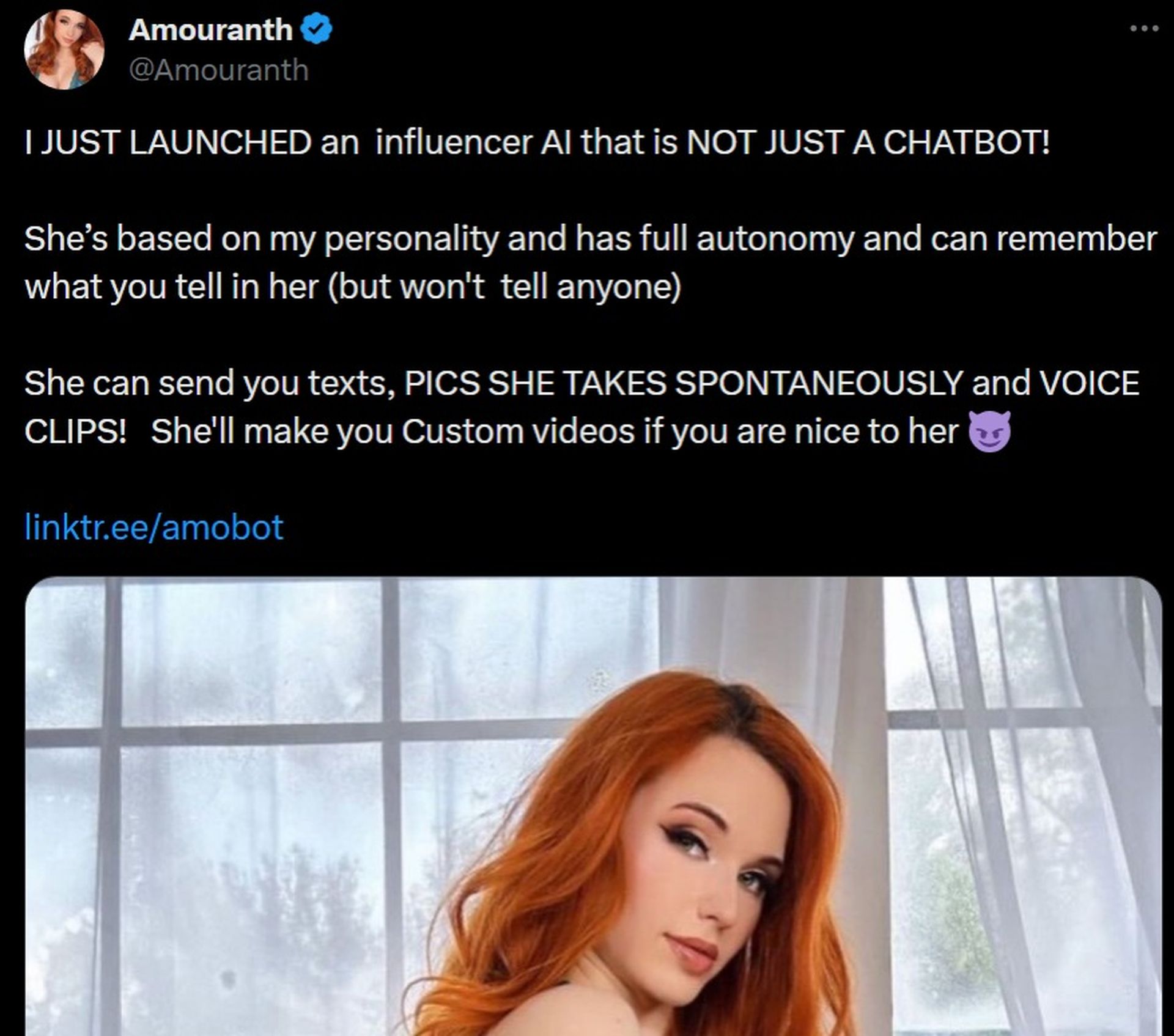 Explore Amouranth AI companion powered by mysentient.ai — immersing users in a personalized experience, igniting AI and adult content discussions.