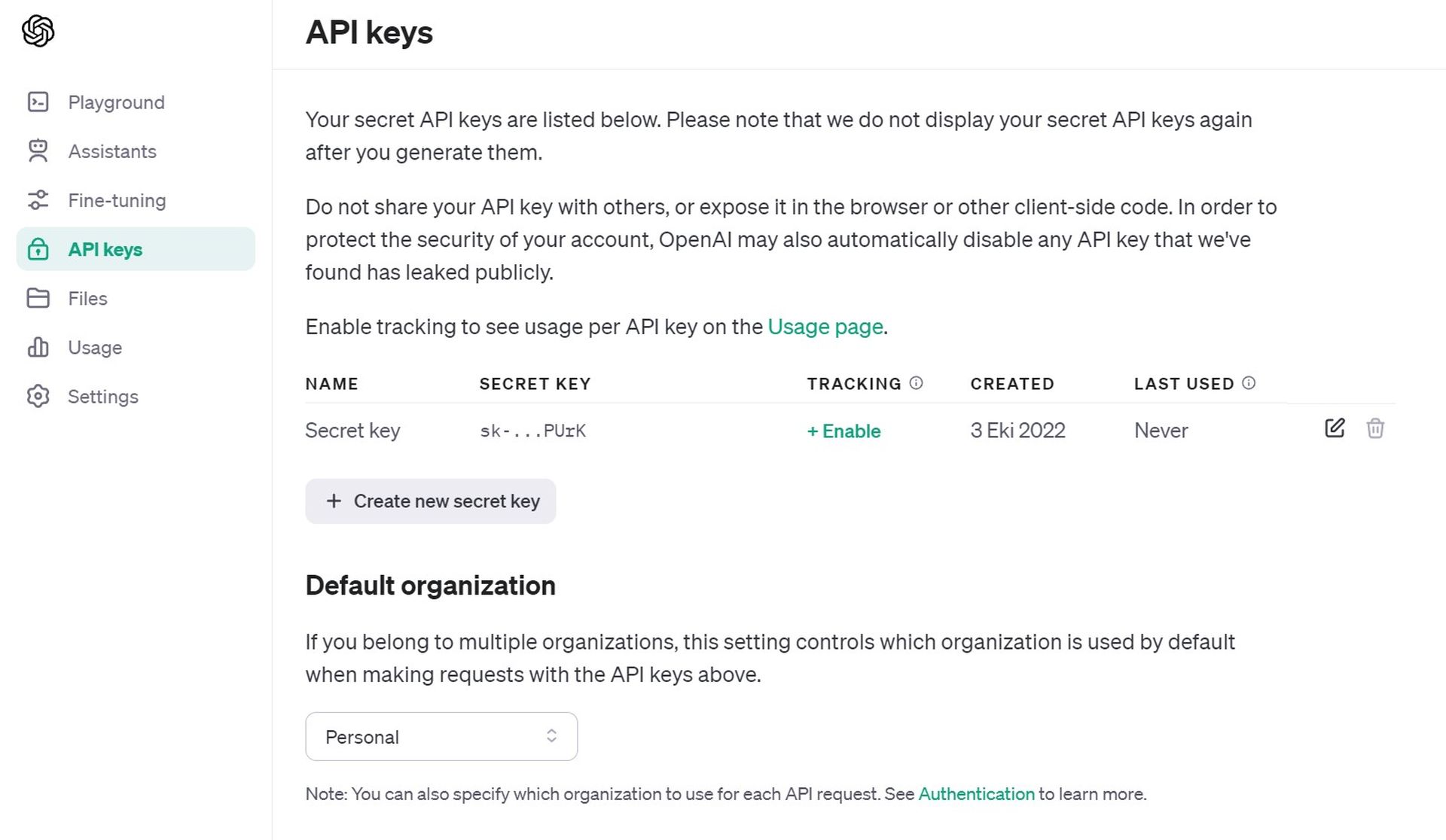 How to activate a ChatGPT API key