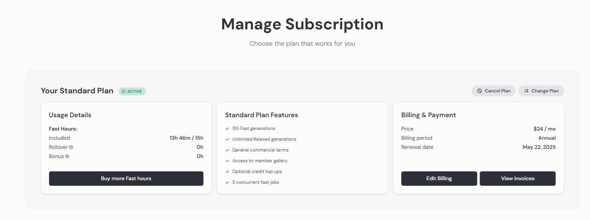 How to cancel Midjourney subscription