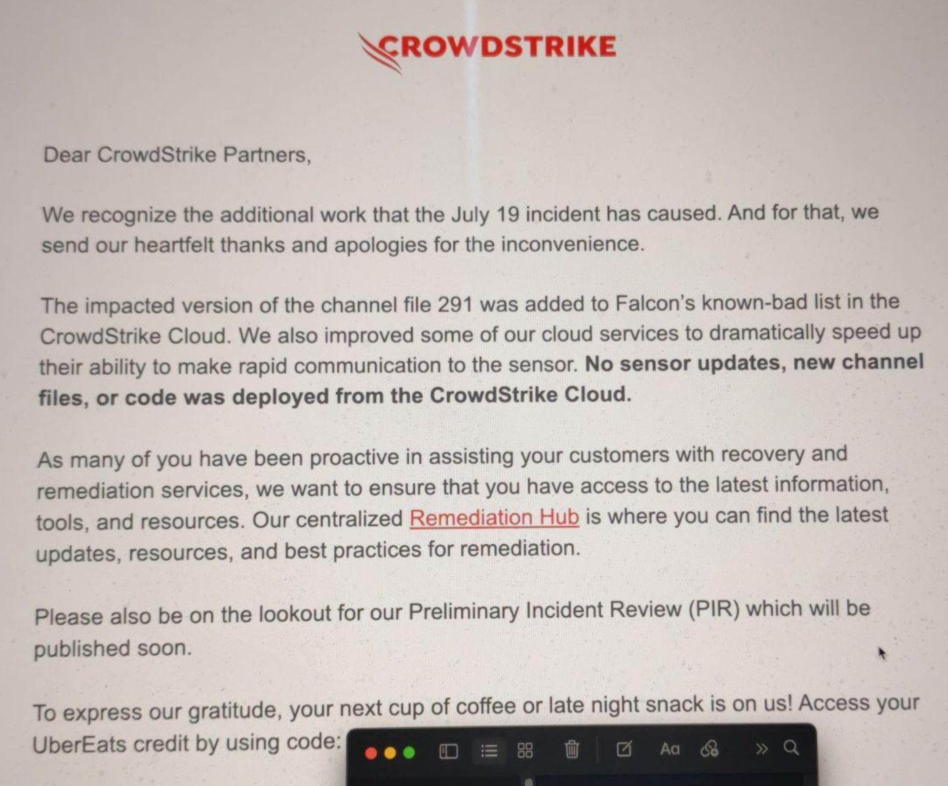 $10 CrowdStrike gift card apology from Uber Eats for the July 2024 outage falls short amid widespread issues. Keep reading and explore now!