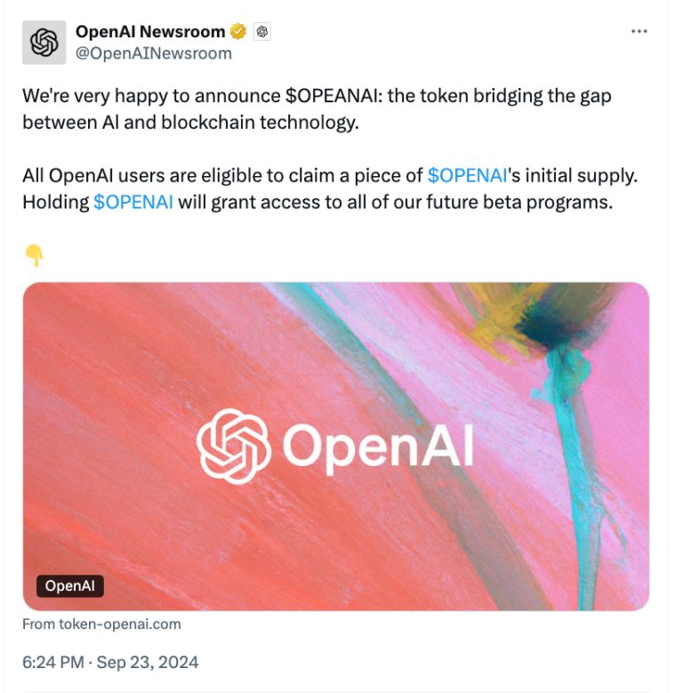 Conta X da OpenAI comprometida — Cuidado com o golpe $OPENAI