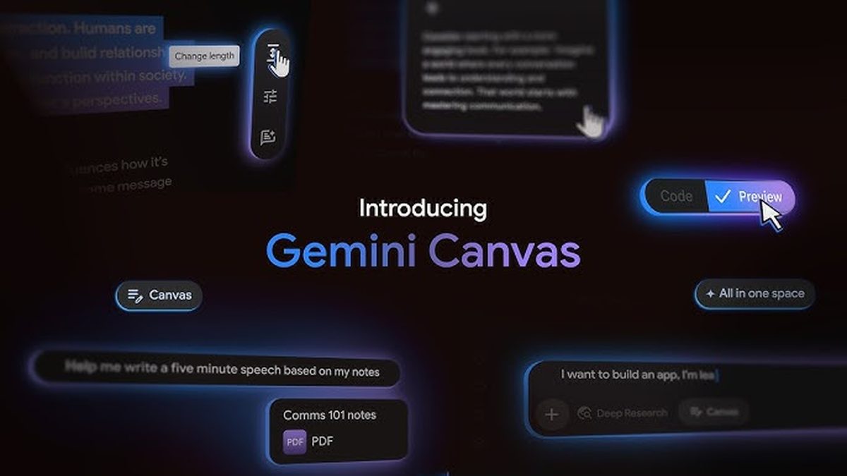 Google lance la plate-forme sans code Gemini Canvas AI
