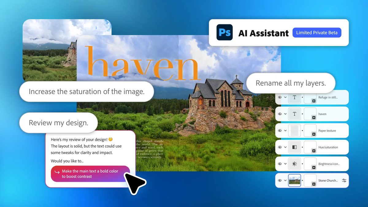 Adobe transforme Photoshop en un chatbot qui édite, renomme et collabore Adobe transforme Photoshop en un chatbot qui édite, renomme et collabore
