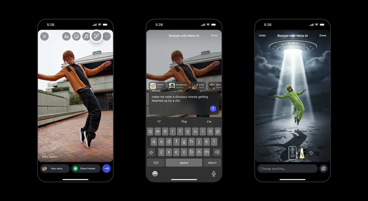 Meta integrates AI photo editing in Instagram Stories