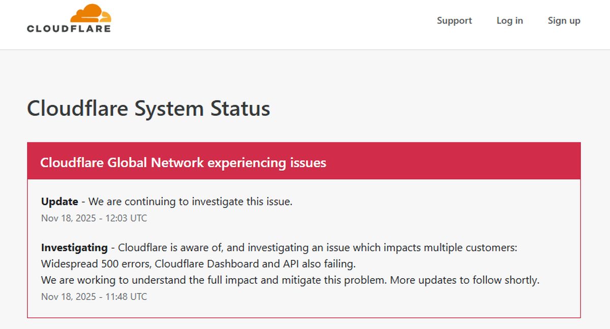 Cloudflare is down worldwide: Internal server error explained