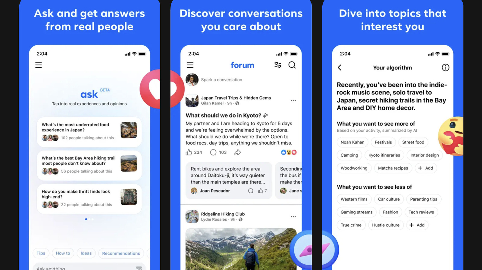 Meta testa l’app Forum in stile Reddit costruita attorno ai gruppi Facebook