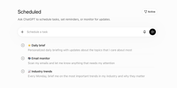 OpenAI rolls out scheduled tasks page for ChatGPT