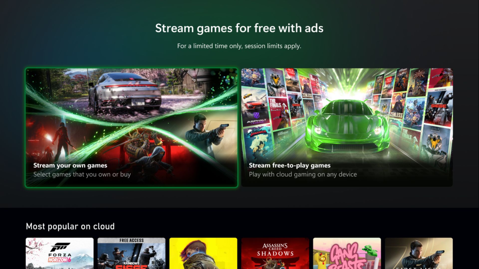 Xbox teste les jeux cloud gratuits financés par la publicité Xbox teste les jeux cloud gratuits financés par la publicité