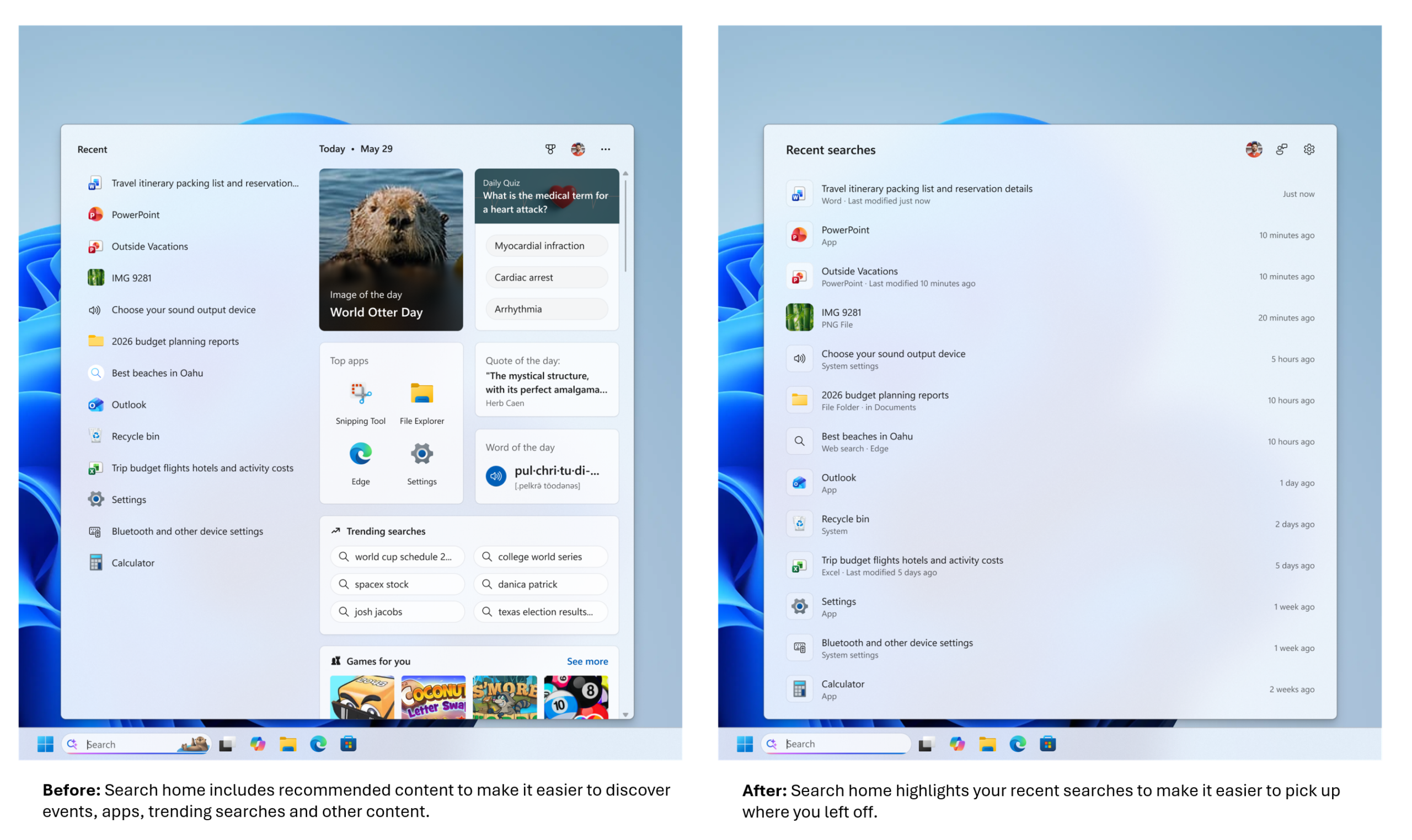 Le champ de recherche de Windows 11 est moins encombré et plus de contrôle Le champ de recherche de Windows 11 est moins encombré et plus de contrôle